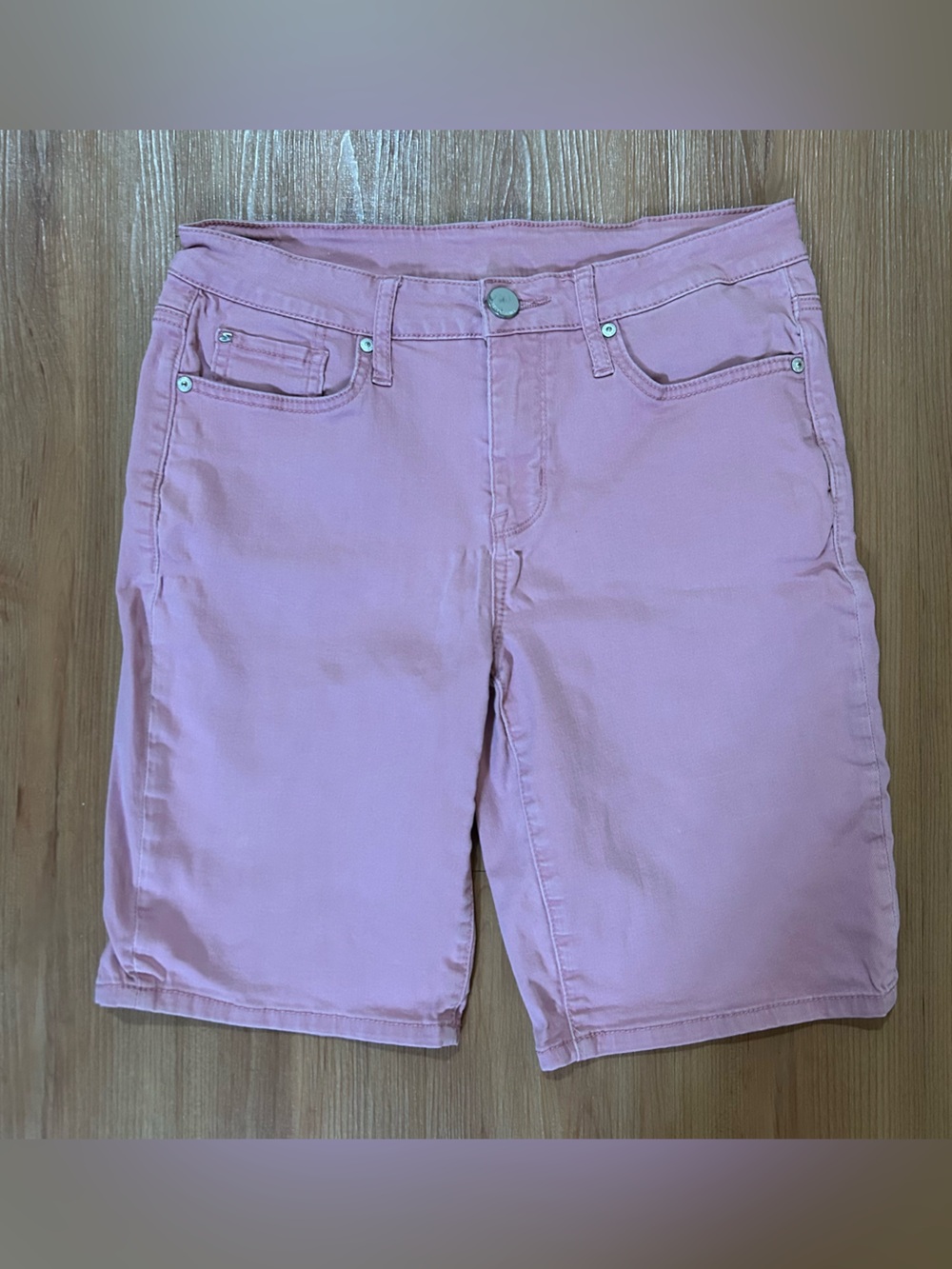 Seven7 Pink Women's Denim Bermuda Shorts